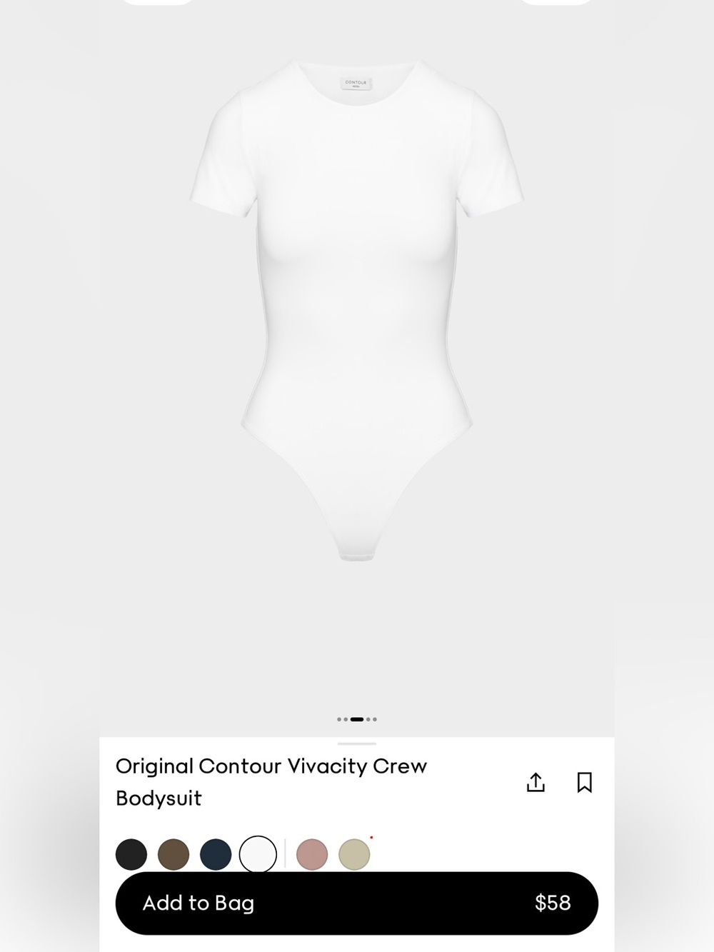 Aritzia Original Contour Vivacity Crew Bodysuit - White